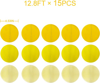 Yellow Themed Big Polka Dots Garland in Ombre Yellow & White (192Ft) 6