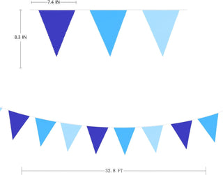 Blue Party Bunting Flag Banners in Royal Blue & Light blue (32Ft) 6
