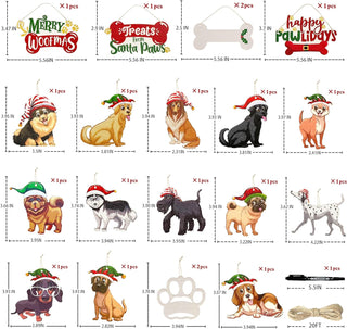 18Pcs Dog Christmas Tree Ornaments Merry Woofmas Happy Pawlidays 6