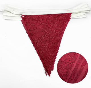 Wedding Party Burgundy Lace Banner of Triangle Flags (32Ft) 6
