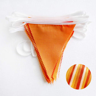Fall Decor Fabric Triangle Flag Banner in Orange and Yellow (10M)  6