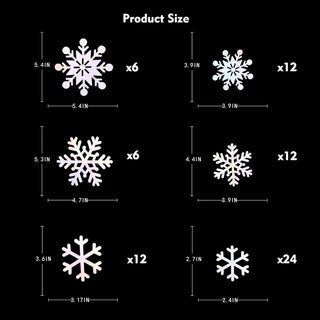 Iridescent White Snowflakes Sticker for Wall Decoration (72pcs ) 6