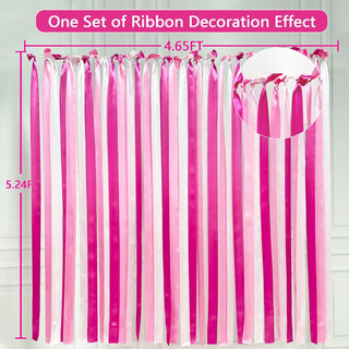 Wedding Ombre Pink Satin Ribbon Streamer Backdrop (197Ft) 5
