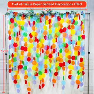 Rainbow Theme Big Colorful Circle Dots Paper Garland (192Ft) 6