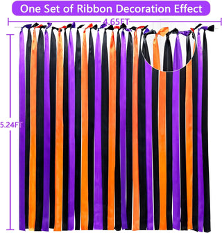 Halloween Decoration Satin Ribbon in Purple, Black & Orange (197Ft) 5