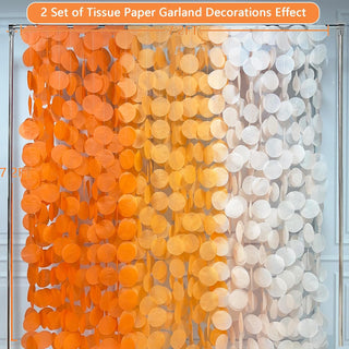 Orange Party Big Circle Dots Paper Garland in Ombre Orange (192Ft) 6
