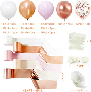 Rose Gold Balloons and Streamers Kit (44 pcs) 6