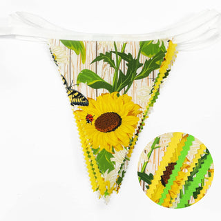 Sunflower Party Fabric Flag Bunting Banner in Yellow & Green  (32Ft) 6