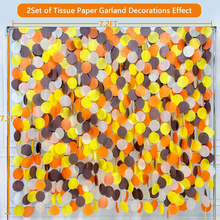 Fall Big Circle Dots Garland in Orange, Brown, Yellow & Beige(205Ft) 6