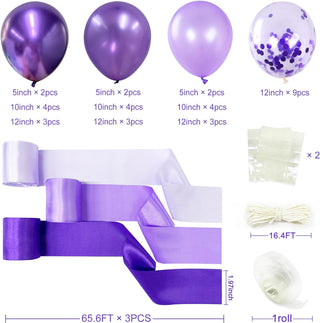 Purple Ombre Balloons and Hanging Ribbons Kit (43 pcs) 6