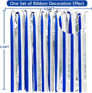 Grad Satin Ribbon Streamer Backdrop Navy Blue, Silver & White (197Ft)  6