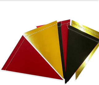 Poker Themed Party Paper Triangle Flag Pennant Banner in Red, Black & Gold(30Ft) 6