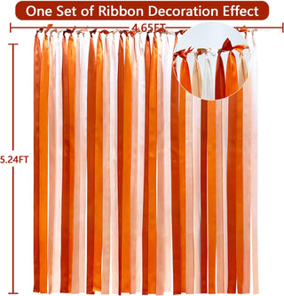 197 Ft × 1.97" Wide Ombre Orange Satin Ribbon Streamer Backdrop 6