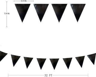 Halloween Party Banner of Flags Bunting in Black (32Ft) 6