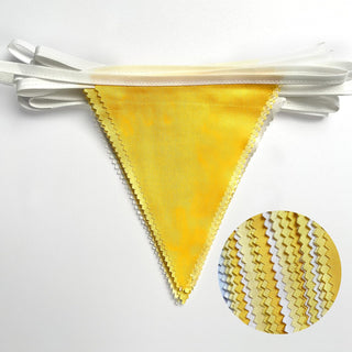 Bee Party Fabric Bunting Flag Banner in Yellow & White (32Ft) 6