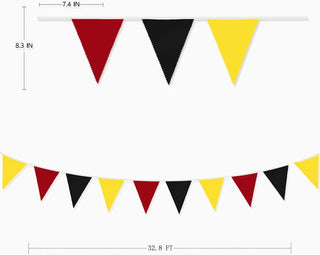Boy's Birthday Party Pennant Flag Banner in Red, Black & Yellow (32Ft) 6