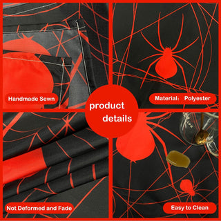 Halloween Spider Tablecloth in Black and Red (54"x108") 6
