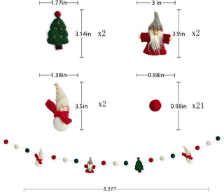 Christmas Garland with Snowman, Tree, Santa Claus and Pompom (8ft) 6