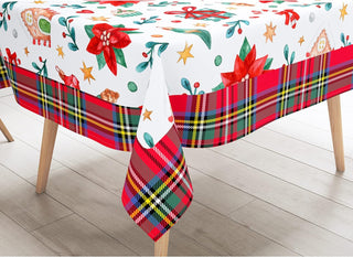 Buffalo Plaid Christmas Tablecloth in Red, Green and White (54"x108") 5