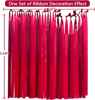 197Ft × 1.97" Ombre Red Ribbon Fringe Hanging Streamer Backdrop Garland 3