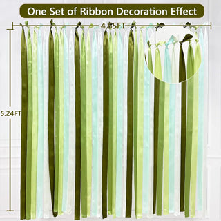 Spring Theme Satin Ribbon Streamer in Ombre Green & Aqua (197Ft) 6