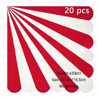 Red and White Striped Tableware Set (86pcs) 5