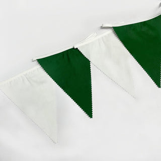 Spring Themed Fabric Bunting Flag Banner in Green & White (32Ft) 6