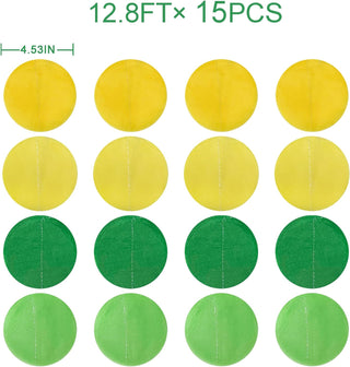 Spring Theme Party Circle Dot Garland in Ombre Green & Yellow (205Ft) 6