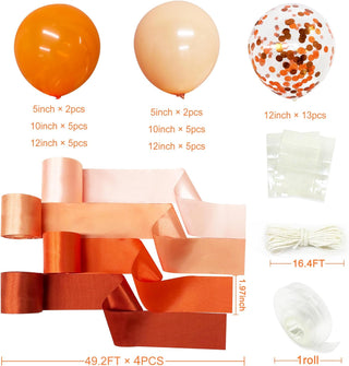 Halloween Ombre Orange Balloon Ribbon Fringe Backdrop (197Ft) 6