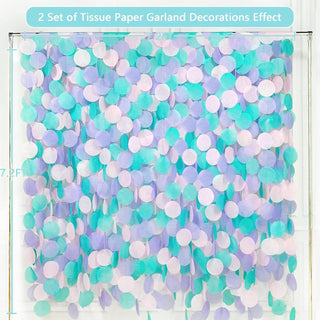 Mermaid Party Decorations Polka Dot Garland in Teal & Purple (205Ft) 6