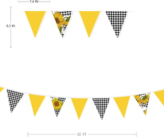 Sunflower Pennant Bunting Flags 32ft 7