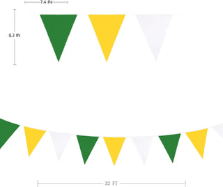 Happy Spring Pennant Flag Banner in Yellow, Green & White (32Ft) 8