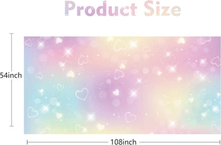 Iridescent Pastel Love Heart Fabric Tablecloths (54"x108")  7