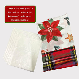 Buffalo Plaid Christmas Tablecloth in Red, Green and White (54"x108") 6