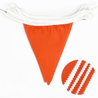 Baby Shower Triangle Pennant Flag Banner in Orange & White (32Ft) 5