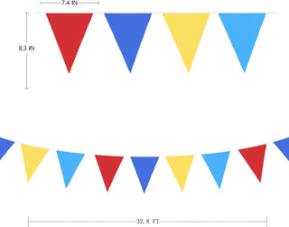 Carnival Circus Party Bunting Flag Banner in Red, Blue & Yellow (32Ft)  7