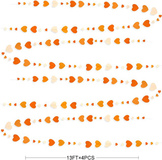 Heart Garland Streamers in Orange (52ft) 7