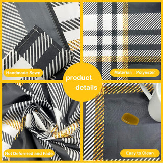 Buffalo Plaid Tablecloth in Black, Gold and White (54"x108") 6