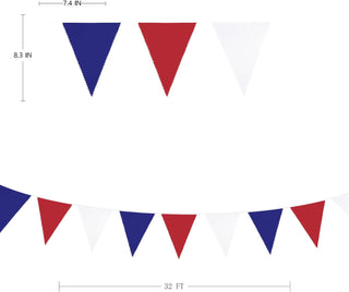 4th of July Bunting Flag Banner in Blue, Red & White(32Ft) 7
