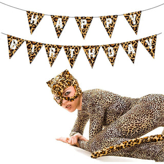 Happy Birthday Bunting Banner with Cheetah Print  5