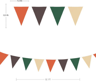 Jungle Theme Banner of Flags in Orange, Green & Brown (32Ft) 6