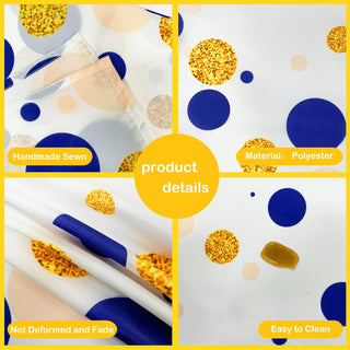 Polka Dot Tablecloth in Blue and Gold (54"x108") 7