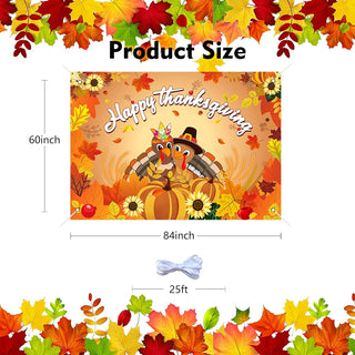 Happy Thanksgiving Fabric Photography Backdrop 7x5 ft 6