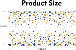 Polka Dot Tablecloth in Blue and Gold (54"x108") 8