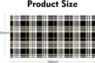 Buffalo Plaid Tablecloth in Black, Gold and White (54"x108") 8