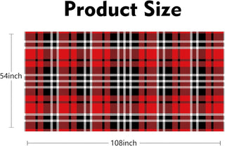 Buffalo Plaid Tablecloth in Black, Red and White (54"x108")  8