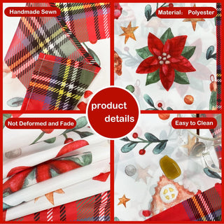 Buffalo Plaid Christmas Tablecloth in Red, Green and White (54"x108") 7