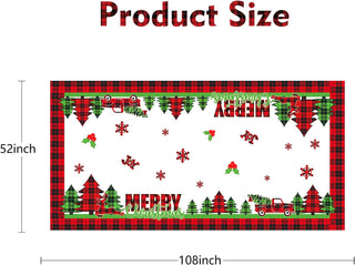 Christmas Tablecloth with Xmas Tree, Deer, Cherry and Red Truck (9ft) 8