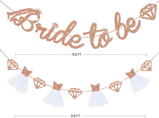 Rose Gold 'Bride To Be' Wedding Shower Decor Banner Glitter Paper (6m) 8