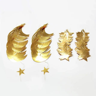Mubarak Ramadan Decor Gold Star Moon Paper Garlands (46Ft) 4